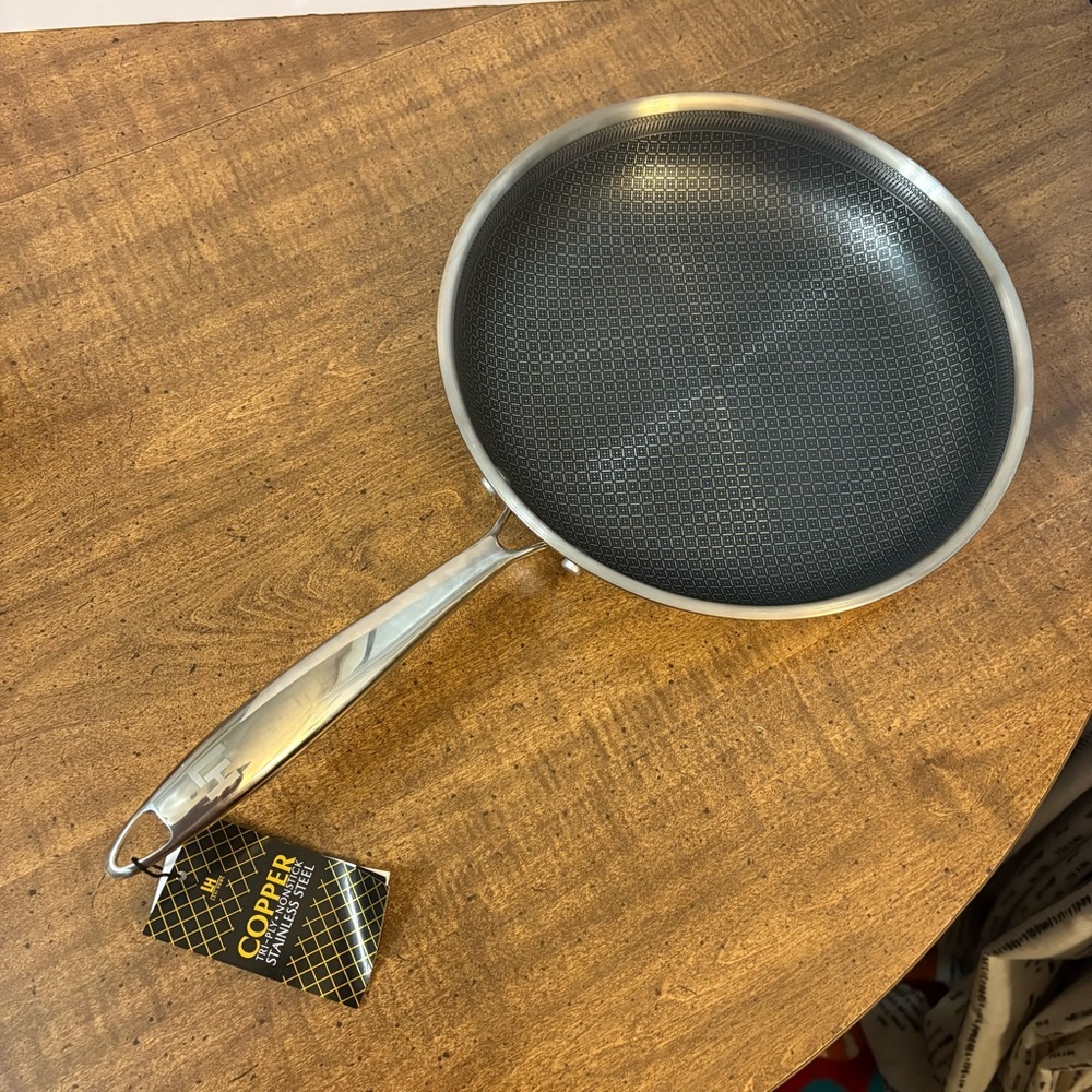 Lexi Home Diamond 10” Skillet SET Copper Tri-Ply Stainless Steel Fry Pan Cl